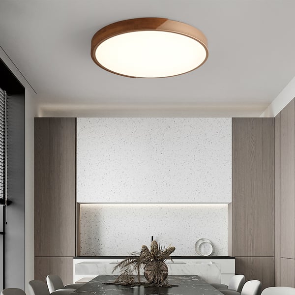 mount wood round ceiling light