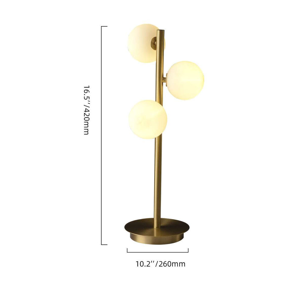 brass frame 3-light lamp