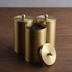 sleek brass tea container