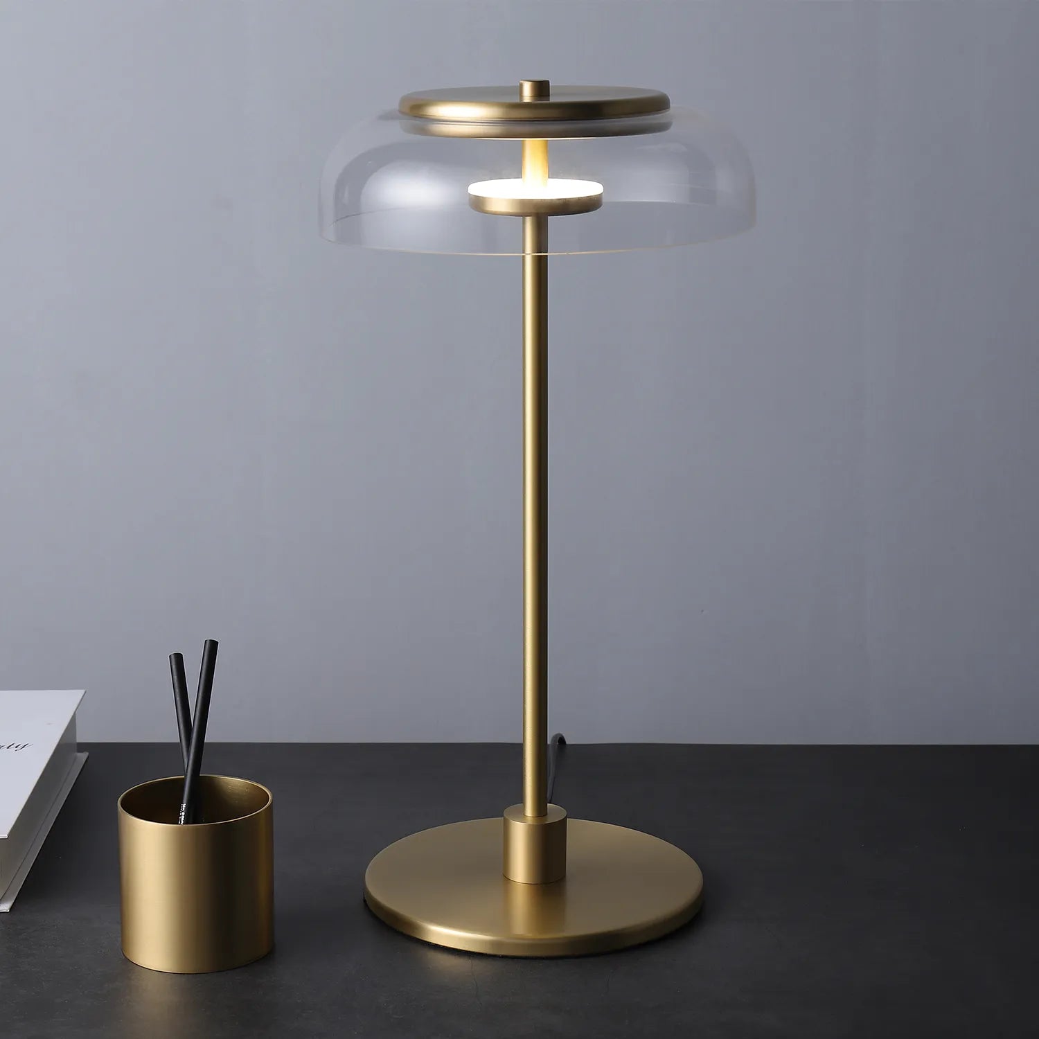 gold clear modern lamp