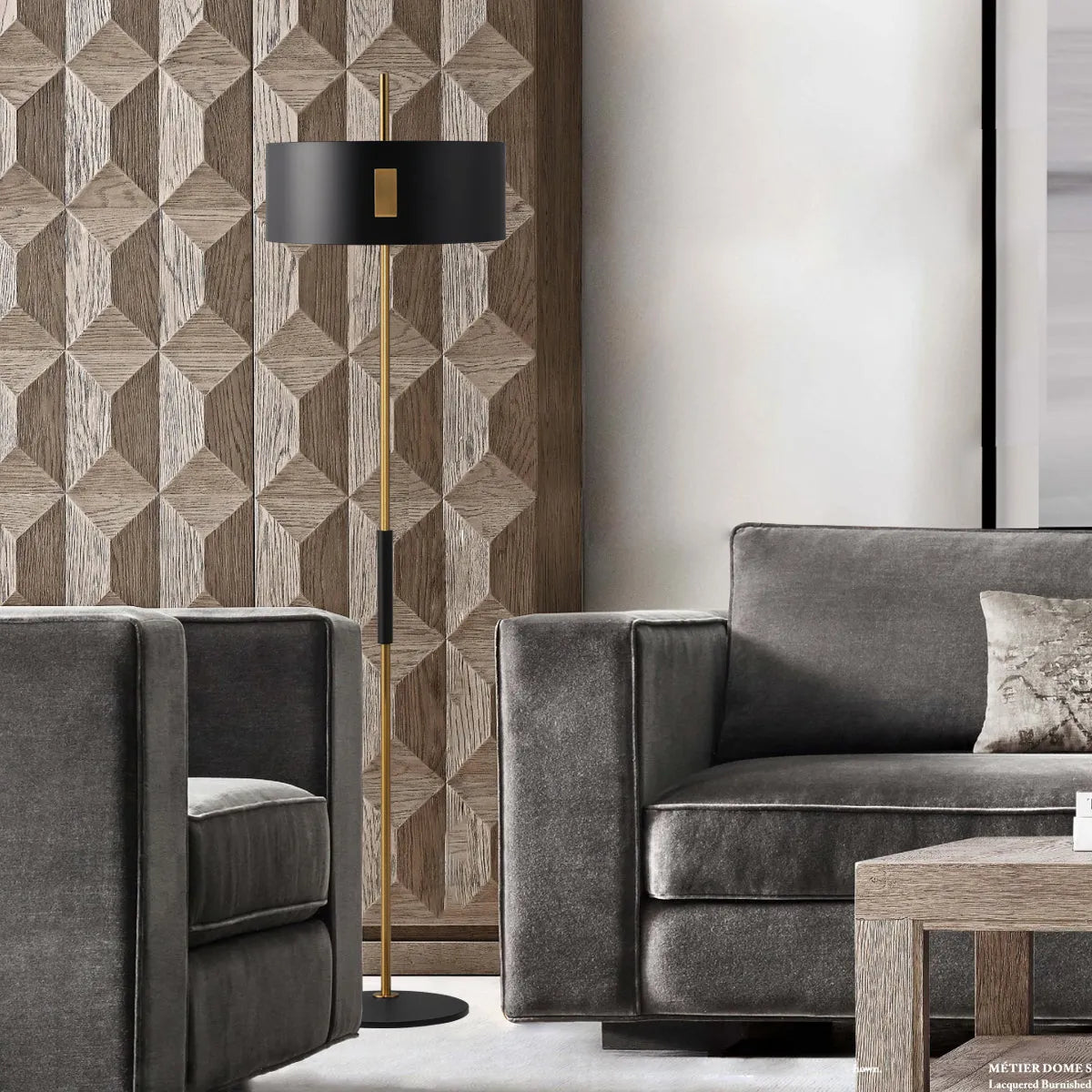 black metal modern floor lamp