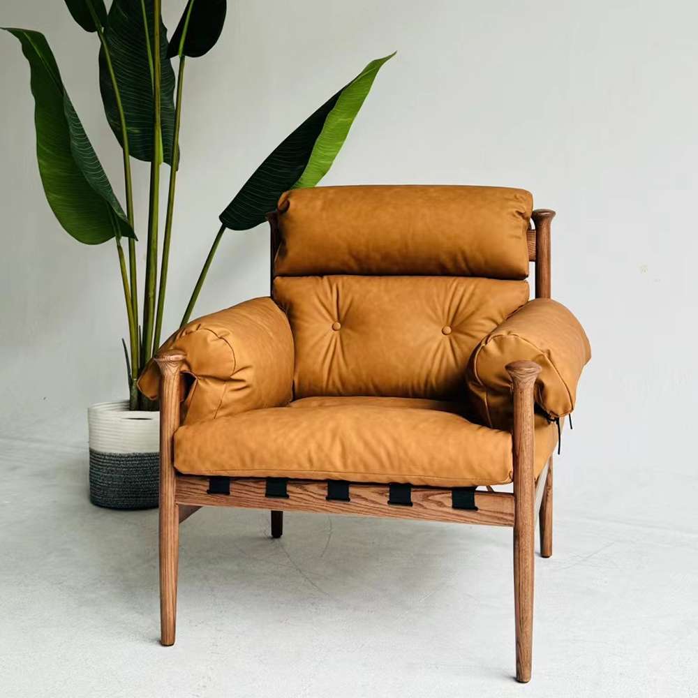 brown leather recliner