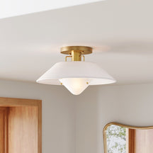Otto Industrial Round Flush Mount Ceiling Light
