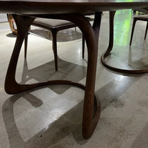 black oval dining table