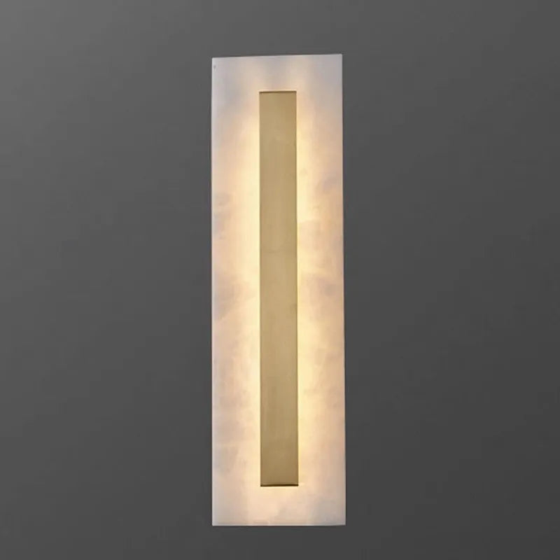 Ozeki Alabaster Wall Sconce | Minimalist Brass Lighting for Modern Interiors