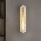 Ozeki Alabaster Wall Sconce | Minimalist Brass Lighting for Modern Interiors - View 2