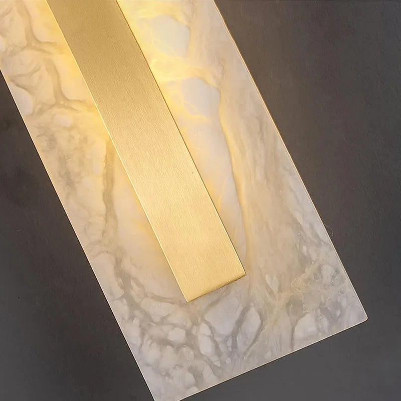 Ozeki Alabaster Wall Sconce | Minimalist Brass Lighting for Modern Interiors - View 6