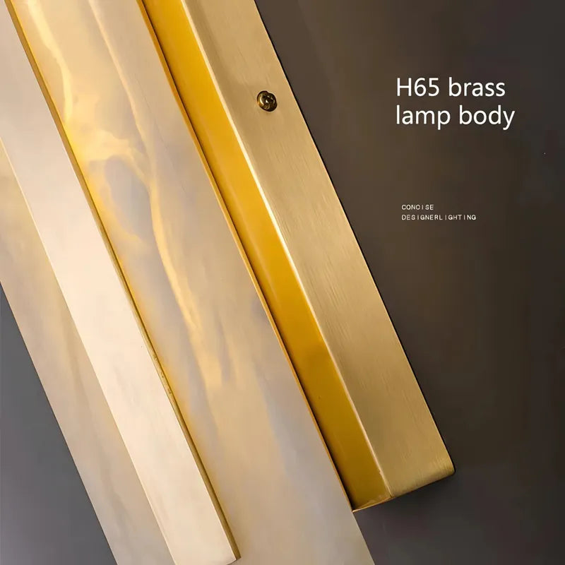 Ozeki Alabaster Wall Sconce | Minimalist Brass Lighting for Modern Interiors - View 8