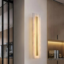 Ozeki Alabaster Wall Sconce | Minimalist Brass Lighting for Modern Interiors - View 3