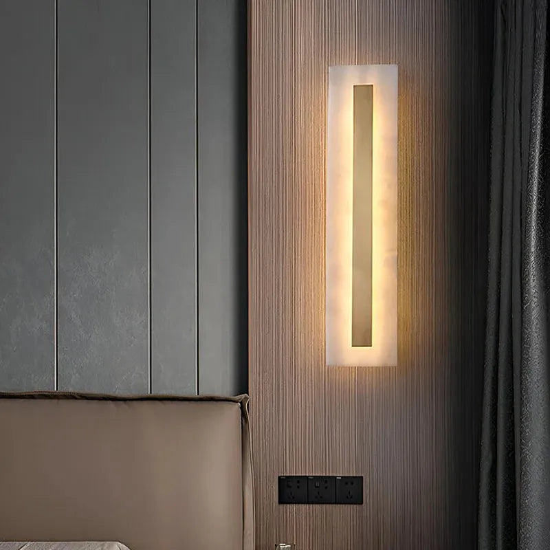 Ozeki Alabaster Wall Sconce | Minimalist Brass Lighting for Modern Interiors - View 4