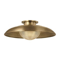 Patina Brass Prismatic Glass Semi Flush Ceiling Light