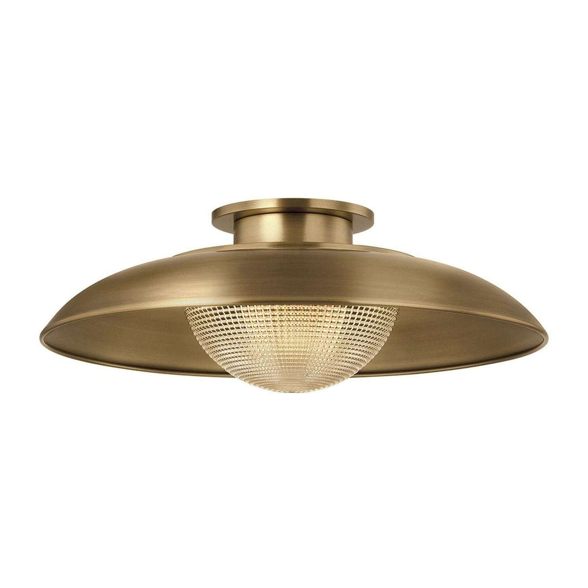 Patina Brass Prismatic Glass Semi Flush Ceiling Light