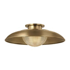 Patina Brass Prismatic Glass Semi Flush Ceiling Light