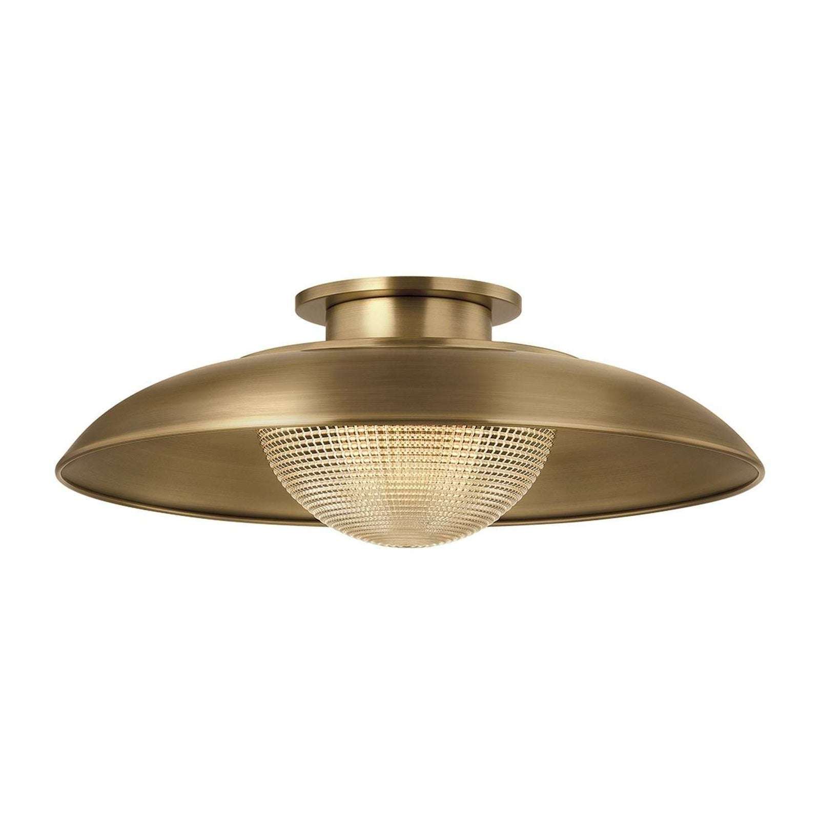 Patina Brass Prismatic Glass Semi Flush Ceiling Light