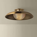 Patina Brass Prismatic Glass Semi Flush Ceiling Light