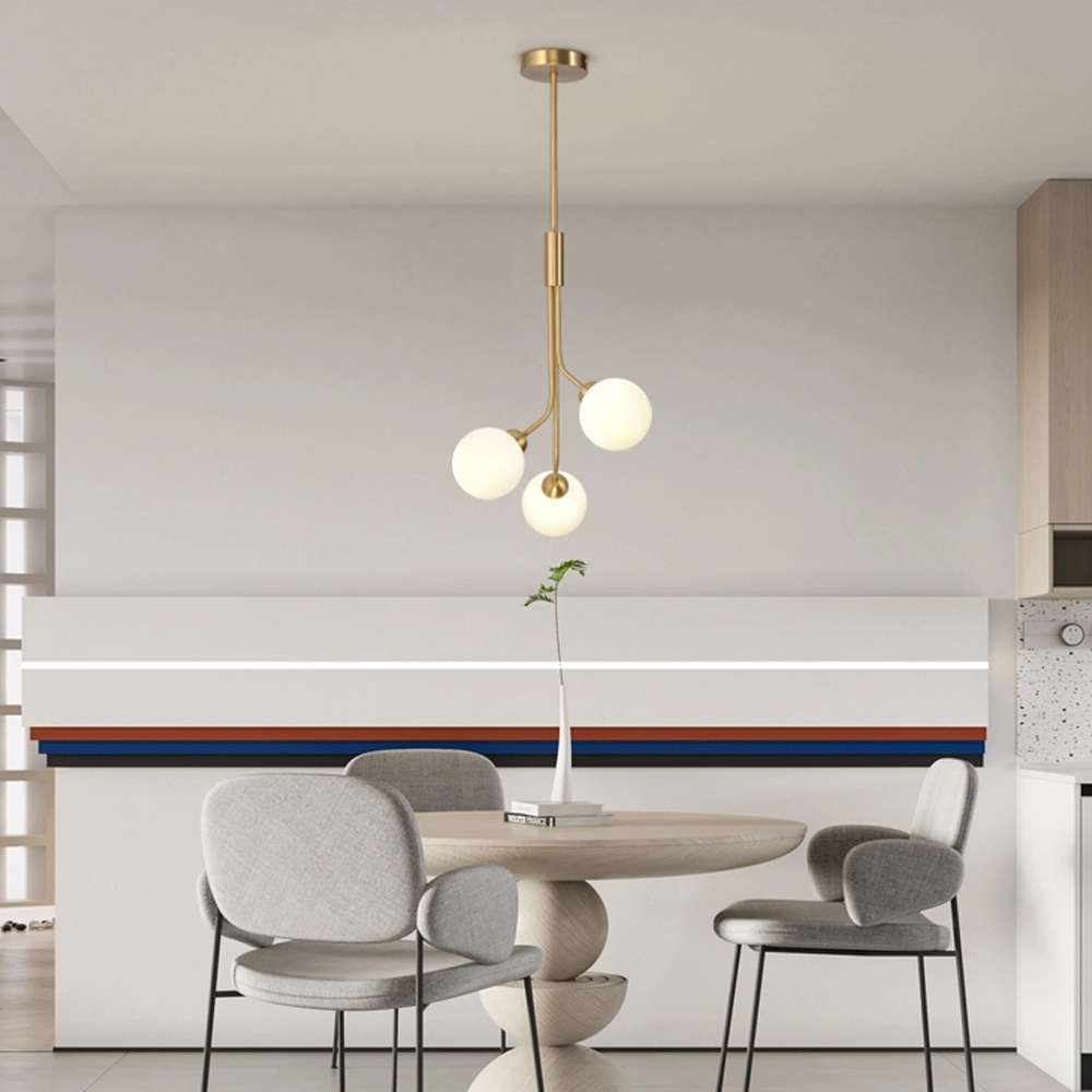 warm brass globe pendant lighting