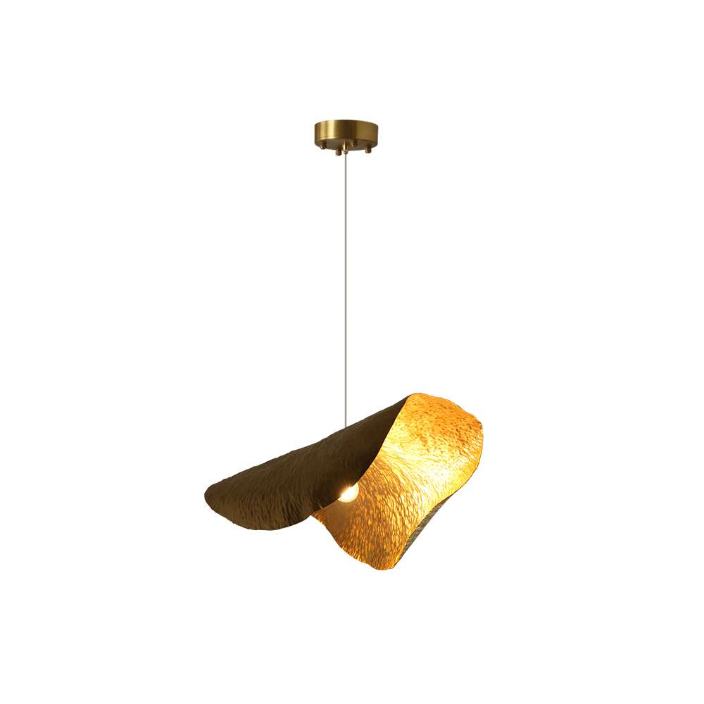 hammered leaf lampshade pendant