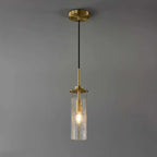 brass clear crack pendant