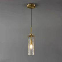brass clear crack pendant