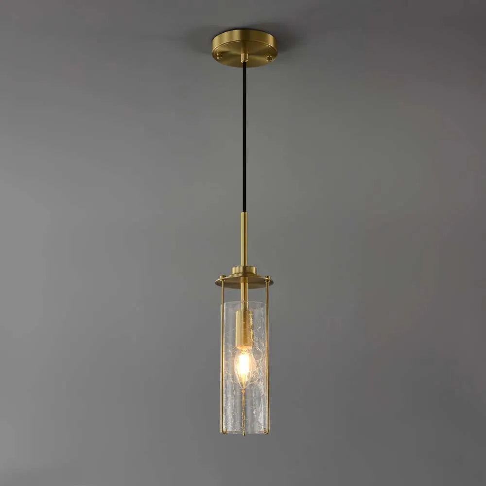brass clear crack pendant