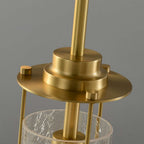 warm brass clear pendant