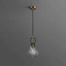 glass shade in bag shape pendant