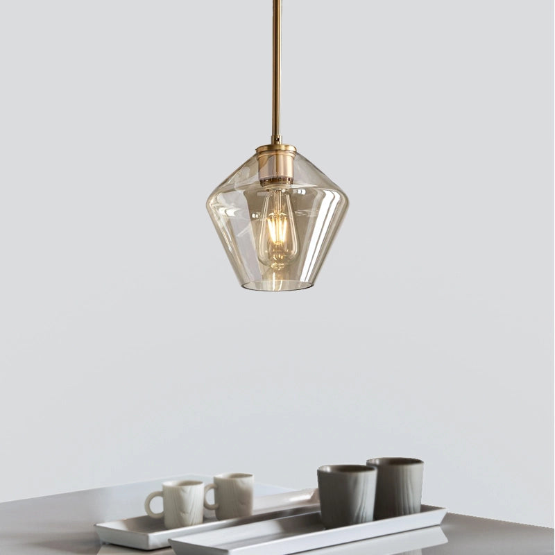 brass glass shapes chandelier