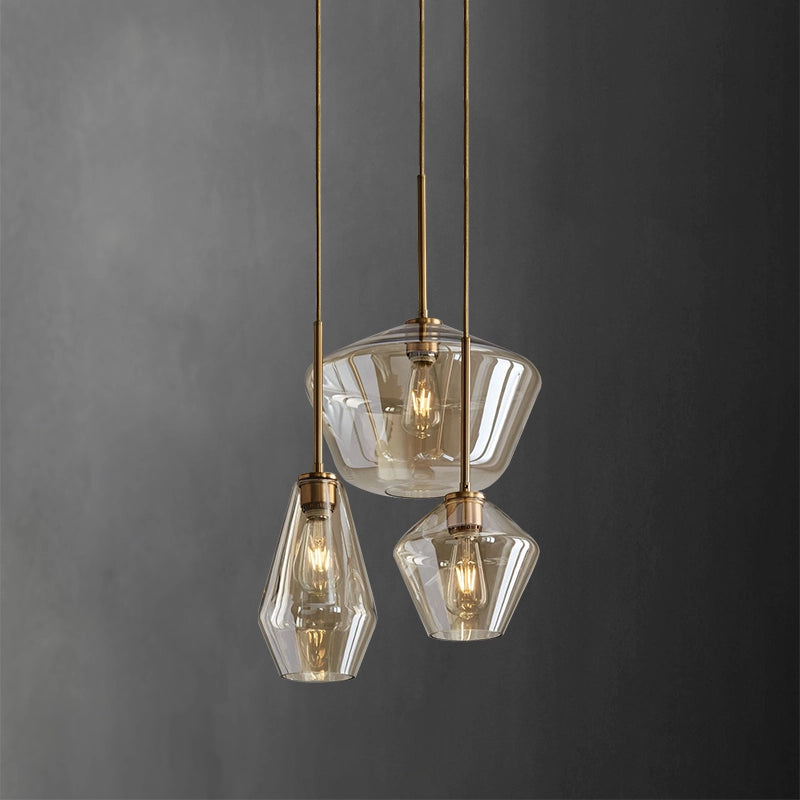 sculptural brass chandelier