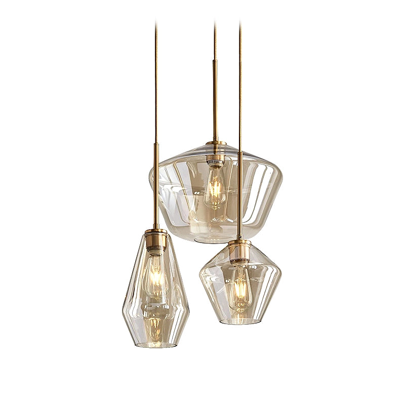 glass shapes chandelier