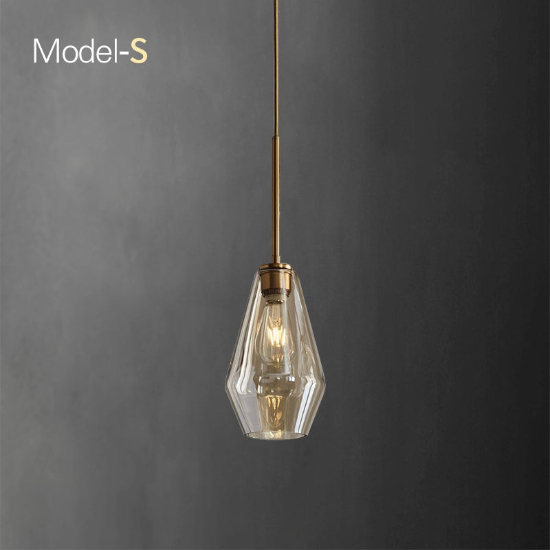 geometrical glass shapes chandelier