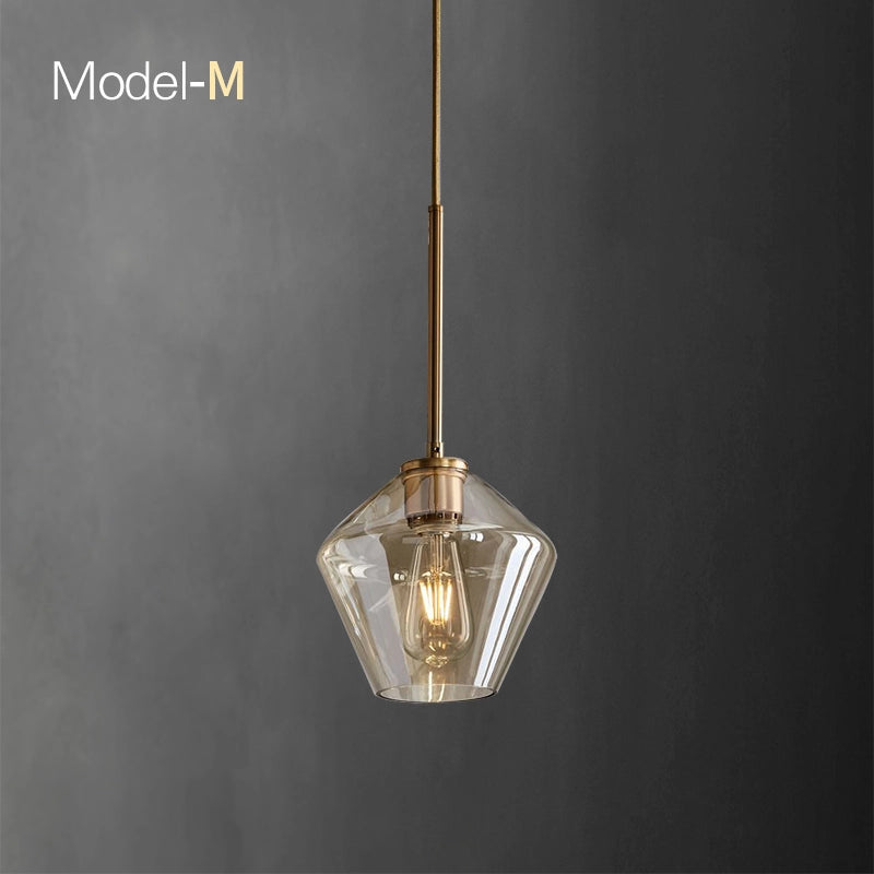 brass geometrical chandelier