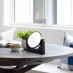 Pepe Marble and Brass Mirror featuring a luxurious marble base and a sleek brass frame, elegant design.