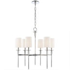 Polished Nickel Glass Chandelier in a styled interior — Josenart Lighting
