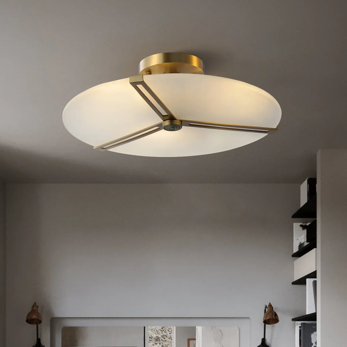 white glass shade lighting