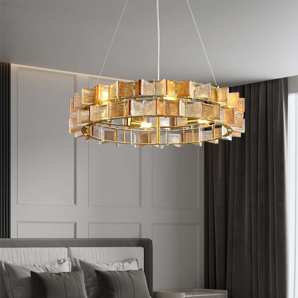 living room chandelier with handmade glass