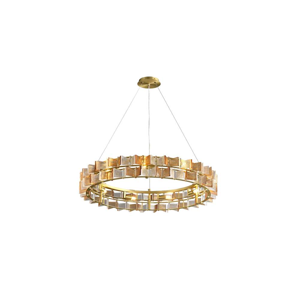 living room chandelier with glass rings