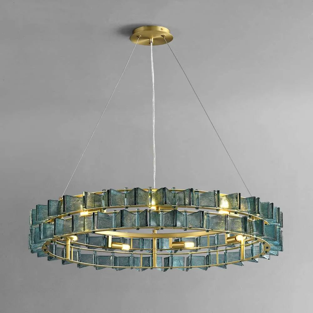 glass ring chandelier lighting