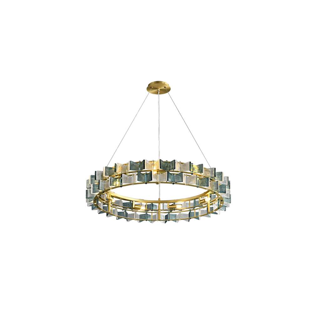 ring chandelier with glass design