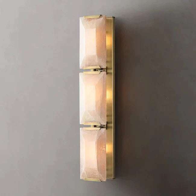 Harlow Calcite Triple Sconce - Blending Stone and Metal Artistry