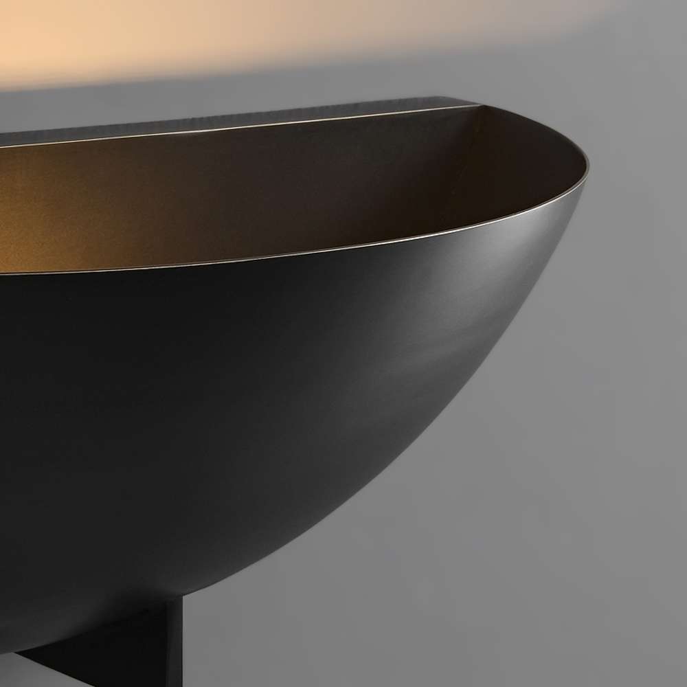 curved wall sconce in black