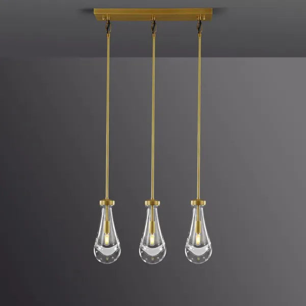 rain drops 3 lights rectangular chandelier