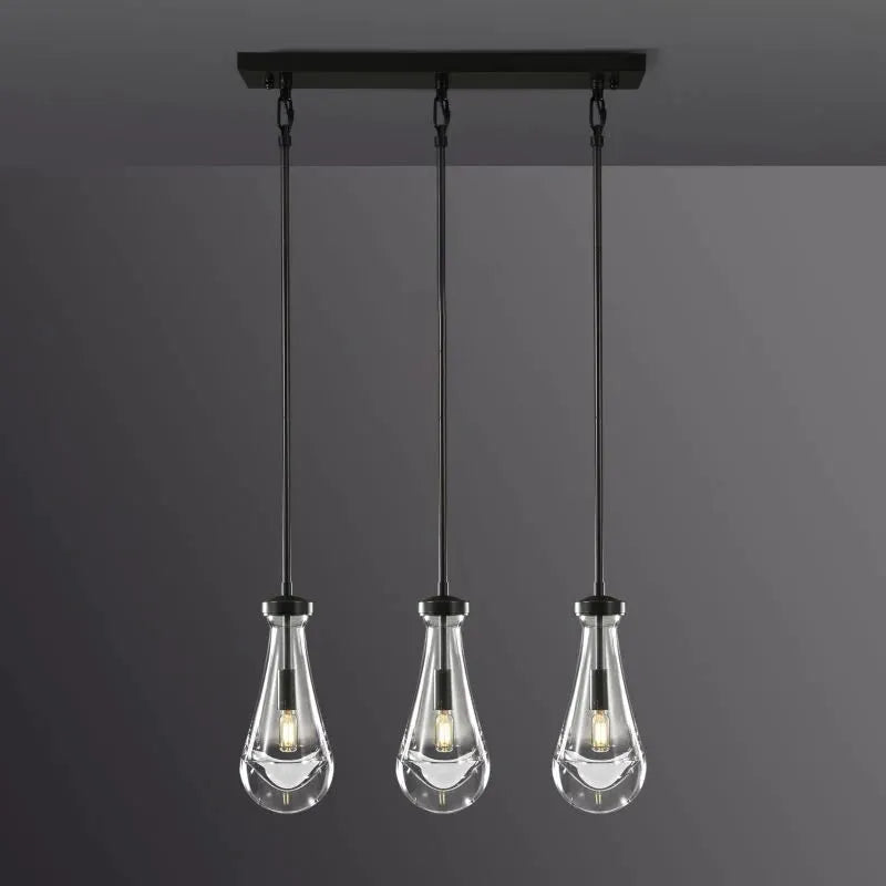 rain drops 3 lights rectangular chandelier