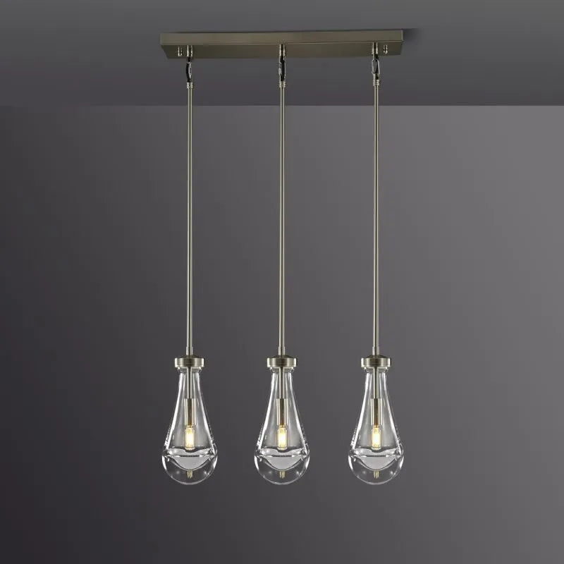 rain drops 3 lights rectangular chandelier