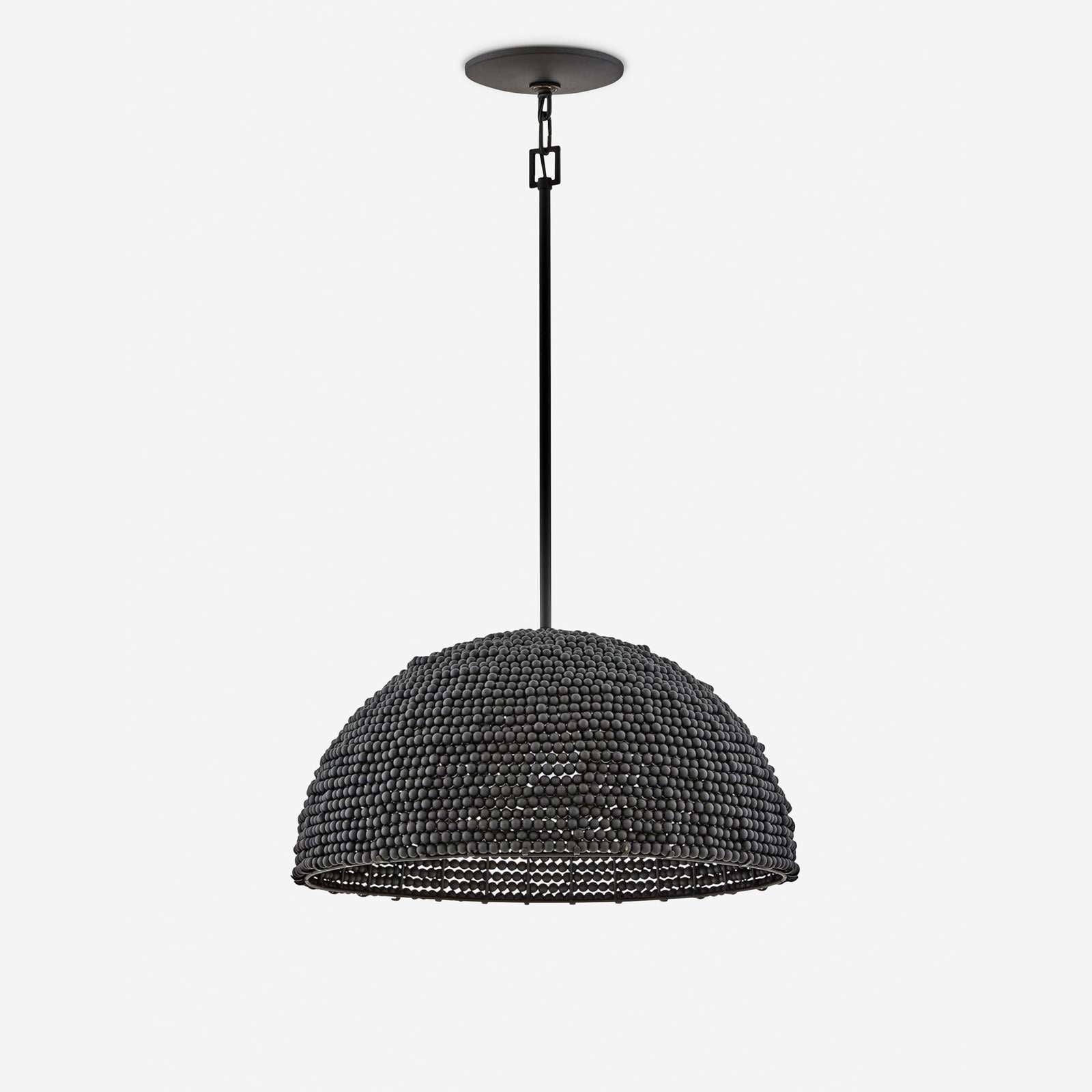Raquel Woven Bead Dome Pendant Light — Artisan Hanging Light with Warm Dappled Glow