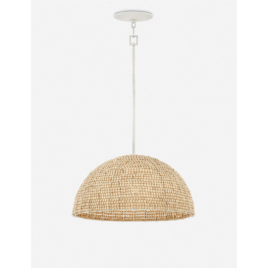 Raquel Woven Bead Dome Pendant Light — Artisan Hanging Light with Warm Dappled Glow