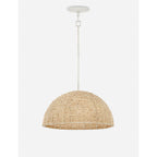 Raquel Woven Bead Dome Pendant Light — Artisan Hanging Light with Warm Dappled Glow
