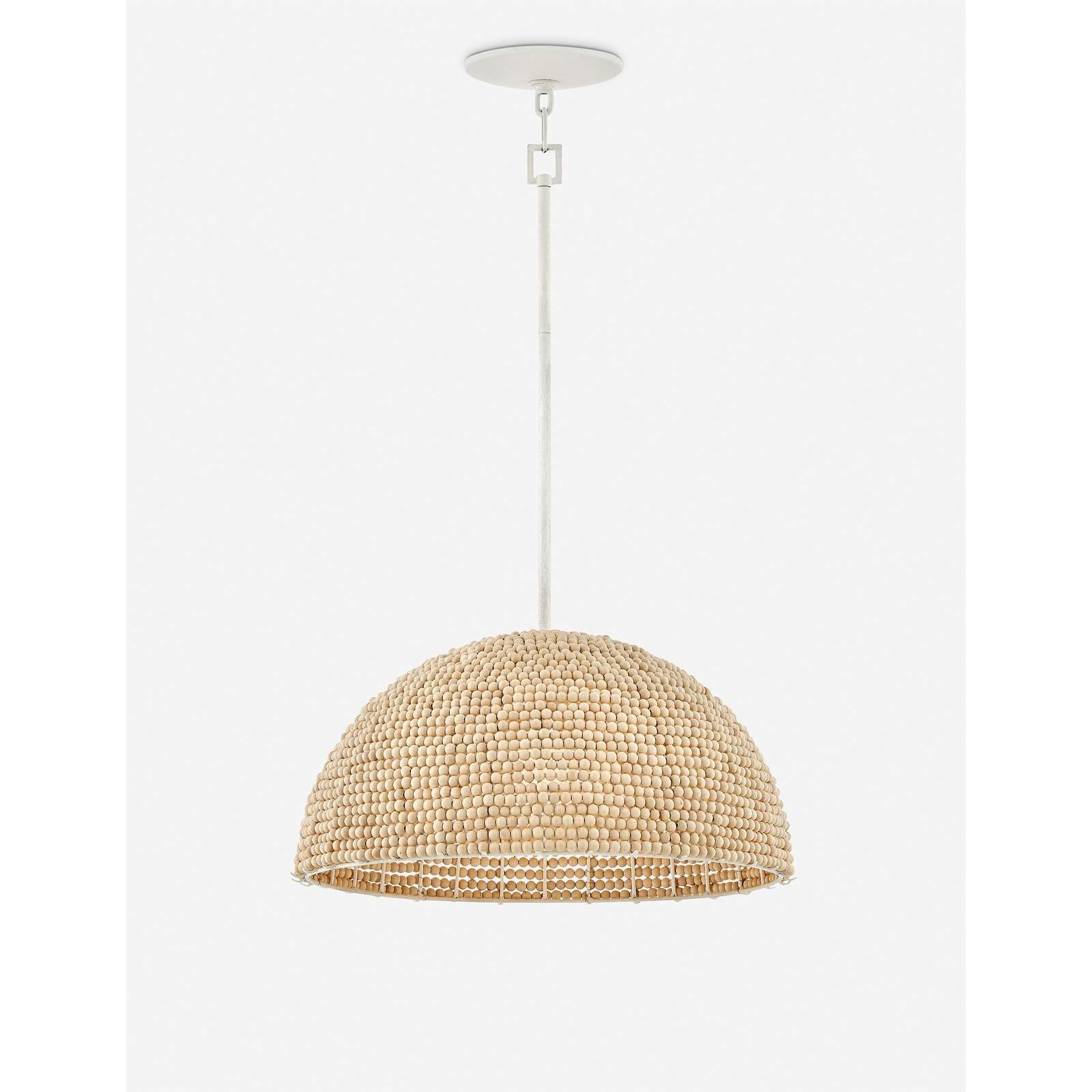 Raquel Woven Bead Dome Pendant Light — Artisan Hanging Light with Warm Dappled Glow