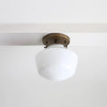 Retro Style Recessed Ceiling Lamp With Milky White Glass Lampshade Design