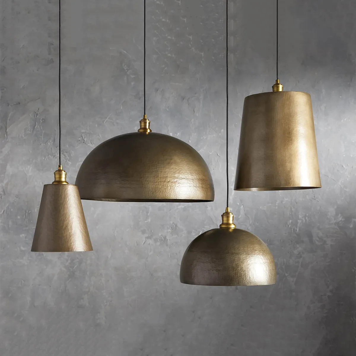 recycled metal dome pendant