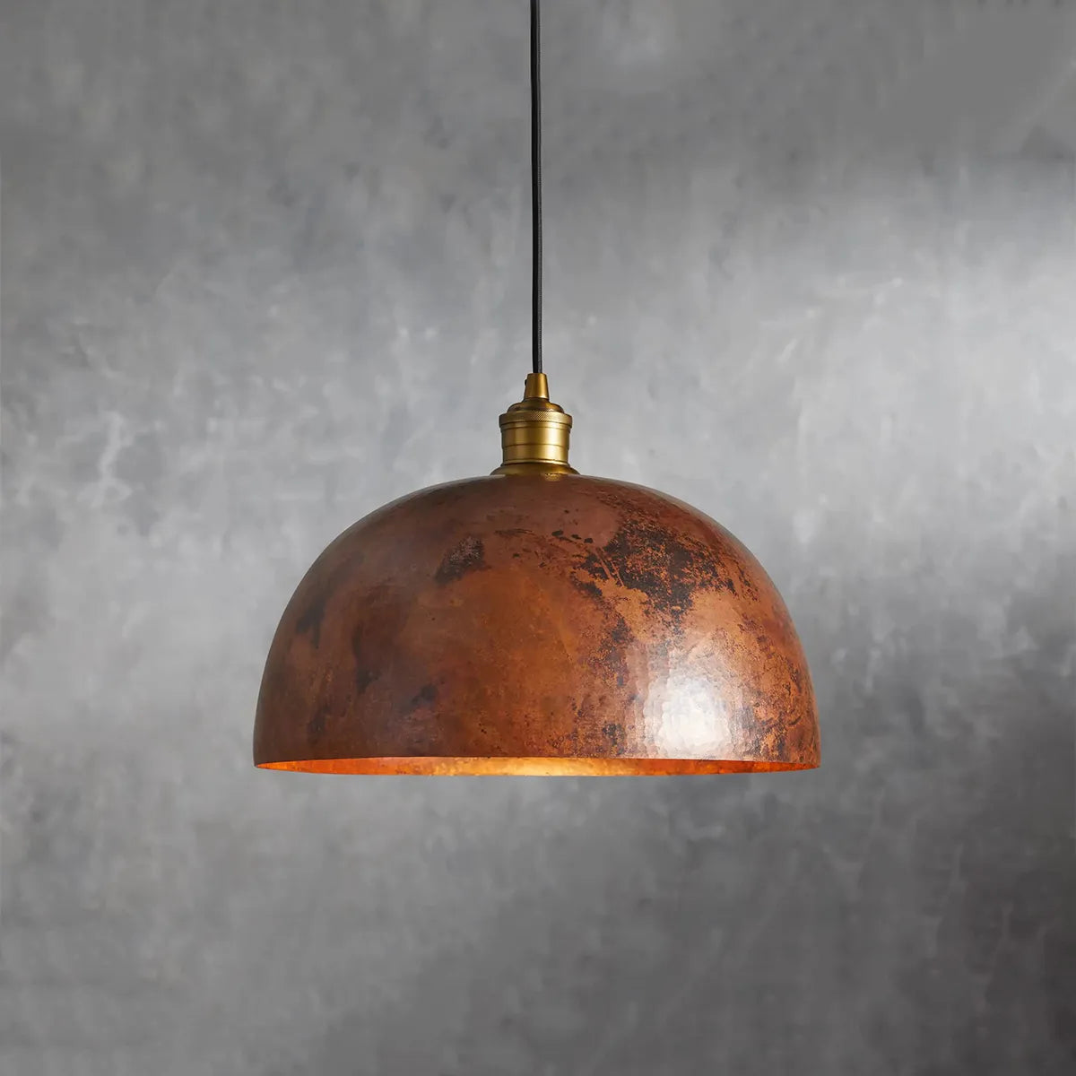 recycled metal dome pendant